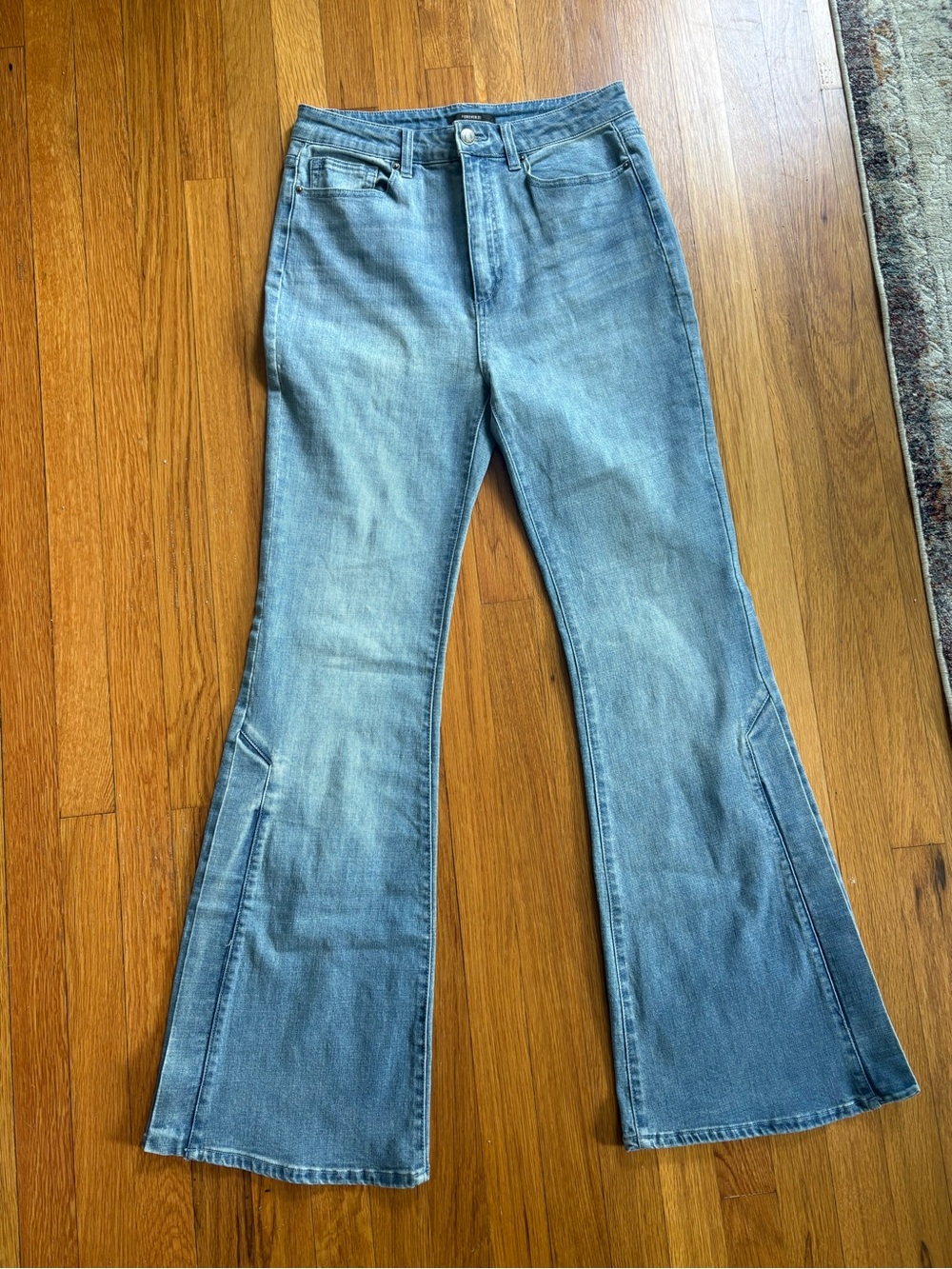 Forever 21 Light Blue High-Rise Flare Jeans